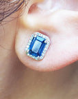 Bridal sapphire stud earrings
