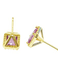 14k gold pink sapphire stud earrings