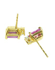 Push backs pink sapphire stud earrings
