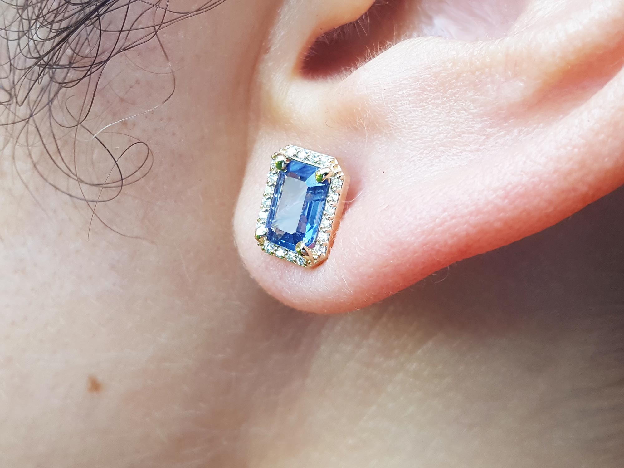 Halo sapphire stud earrings