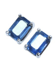 Solitaire blue sapphire earrings