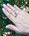 Genuine blue sapphire mens ring