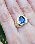 Men's Real blue sapphire ring
