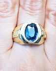 Natural men's sapphire ring