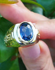 Oval cut sapphire ring for men