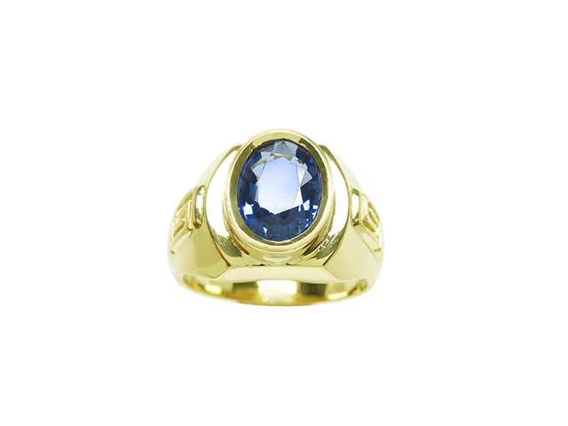 Blue sapphire men's ring