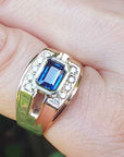 Men's natural sapphire ring