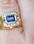 Mined sapphire mens ring