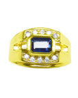 Bezel set sapphire men's ring