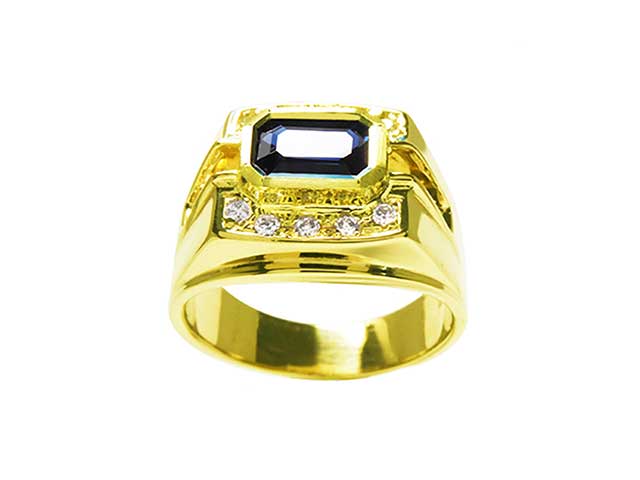 18k gold sapphire mens ring