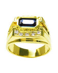 18k gold sapphire mens ring