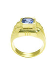 Real sapphire and gold solitaire ring