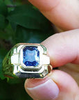 Real Sri Lanka sapphire mens ring