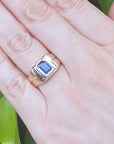 Blue sapphire pinky ring for men