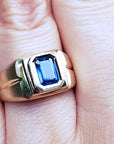 Sapphire pinky ring for men