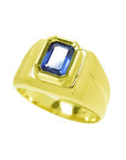 Solitaire sapphire ring for men