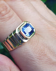Genuine sapphire ring for man