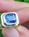 September birthstone sapphire men's ring