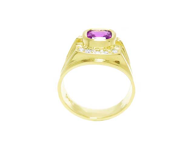 High quality pink sapphire men&#39;s ring