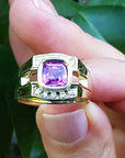 GIA Pink sapphire ring for men
