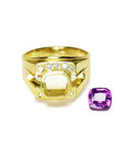 Solid gold men's sapphire ring