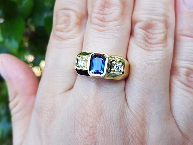 Father’s day gift sapphire ring