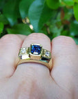 Genuine sapphire ring for father’s day gift