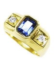 Sapphire and diamond mens ring for sale