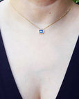 1.00 ct. Blue sapphire choker necklace