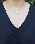 Mother & child sapphire necklace pendant