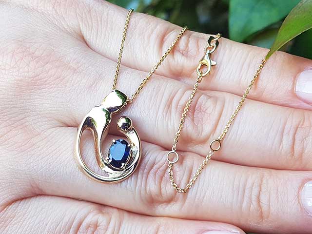Genuine sapphire necklace for sale
