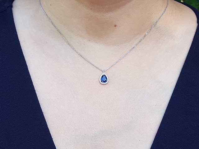 Genuine blue sapphire necklace
