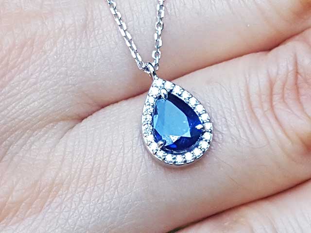 Wholesale Sri Lanka blue sapphire necklace
