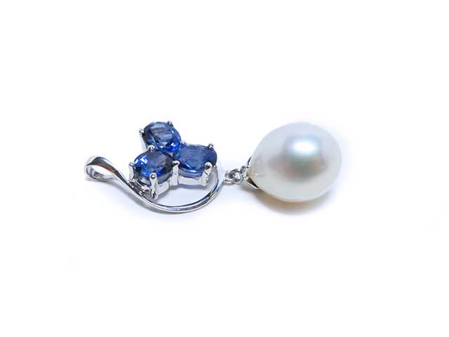 Unique sapphire and pearl necklace