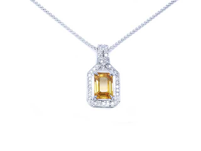 Sri Lanka yellow sapphire necklace for sale