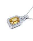 Emerald cut yellow sapphire necklace