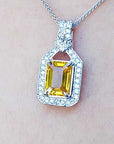 Genuine yellow sapphire necklace