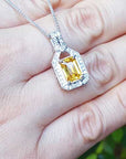 Yellow sapphire and diamond necklace