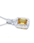 Yellow sapphire and diamond necklace