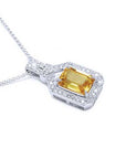 Natural yellow sapphire necklace