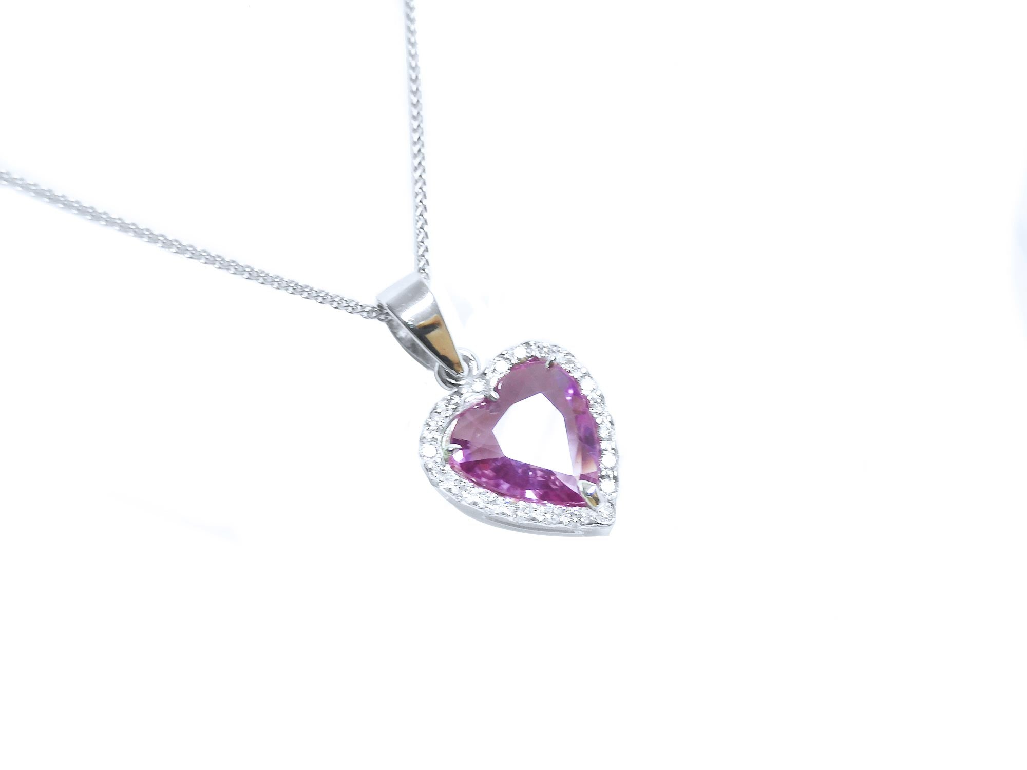 Natural pink sapphire necklace