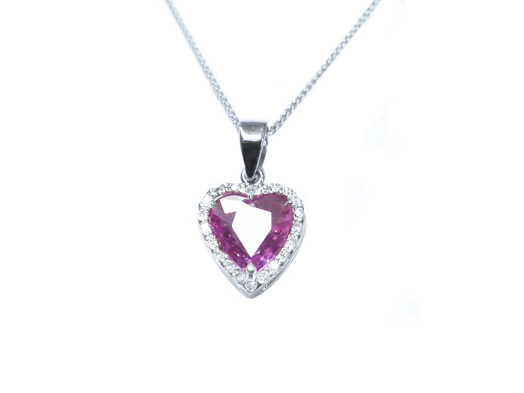 Genuine pink sapphire necklace