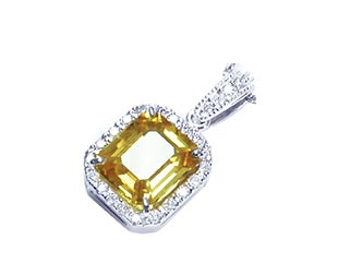 18K Gold Yellow sapphire necklace