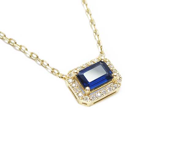 Vibrant sapphire dangle necklace