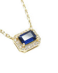 Vibrant sapphire dangle necklace