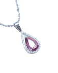 18k white gold pink sapphire necklace