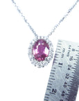 pink sapphire necklace 14k gold