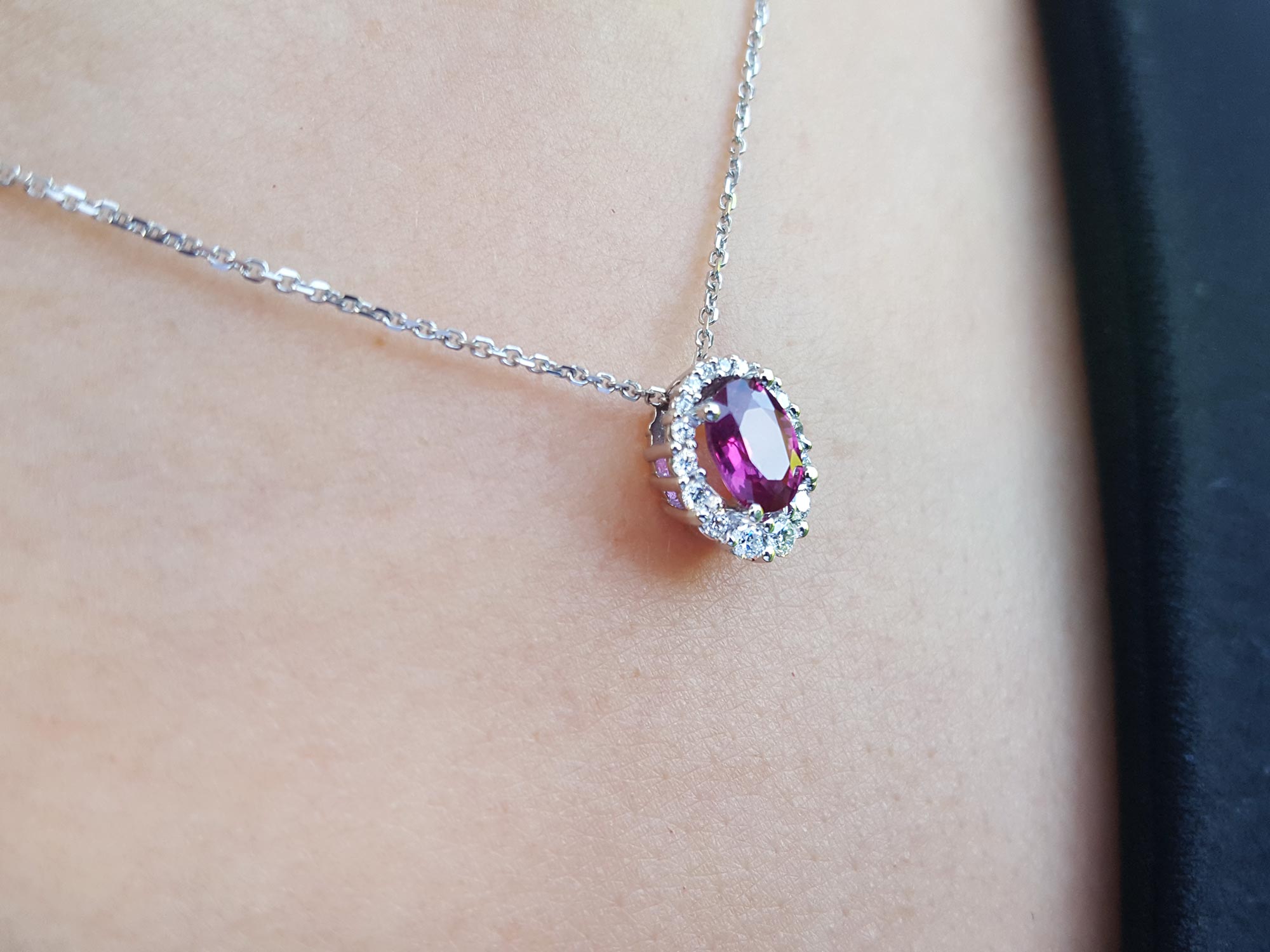 slider pink sapphire necklace