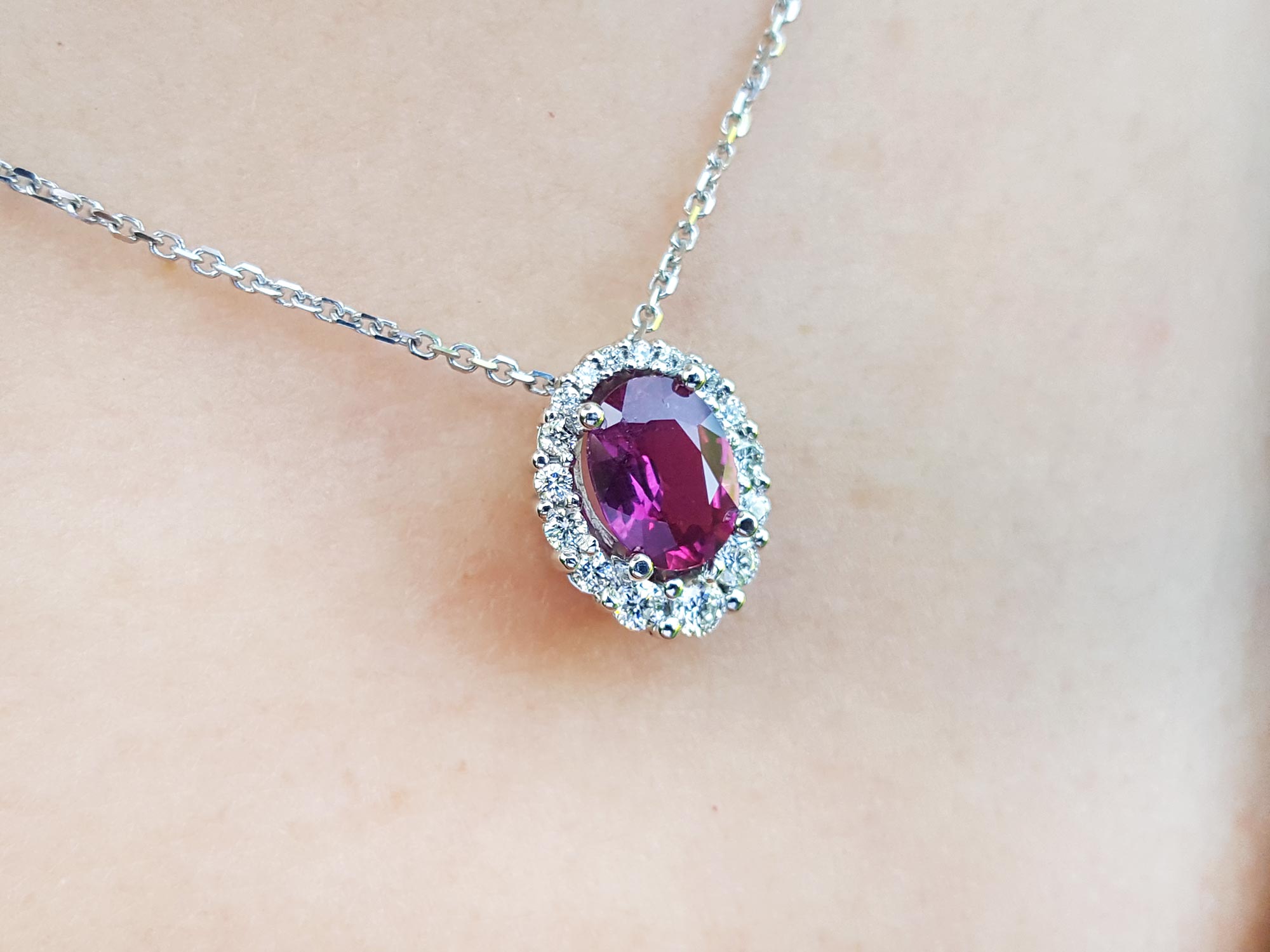 natural pink sapphire necklace