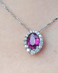 Real pink sapphire necklace